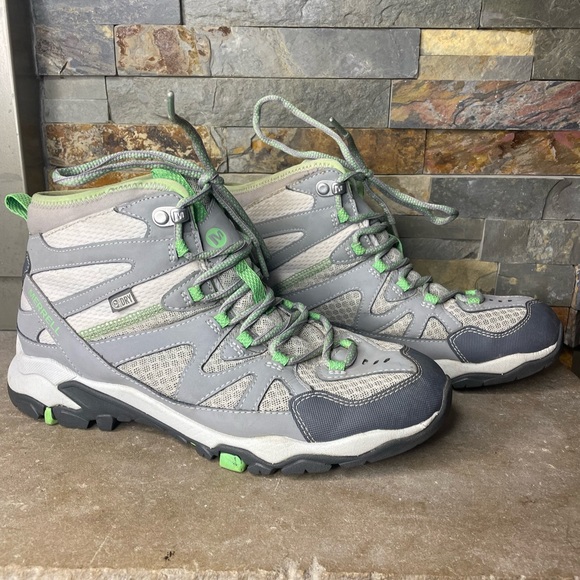 Shoes - Merrell Hiking Boots Womens 9 Mid Wild Dove Summer Green